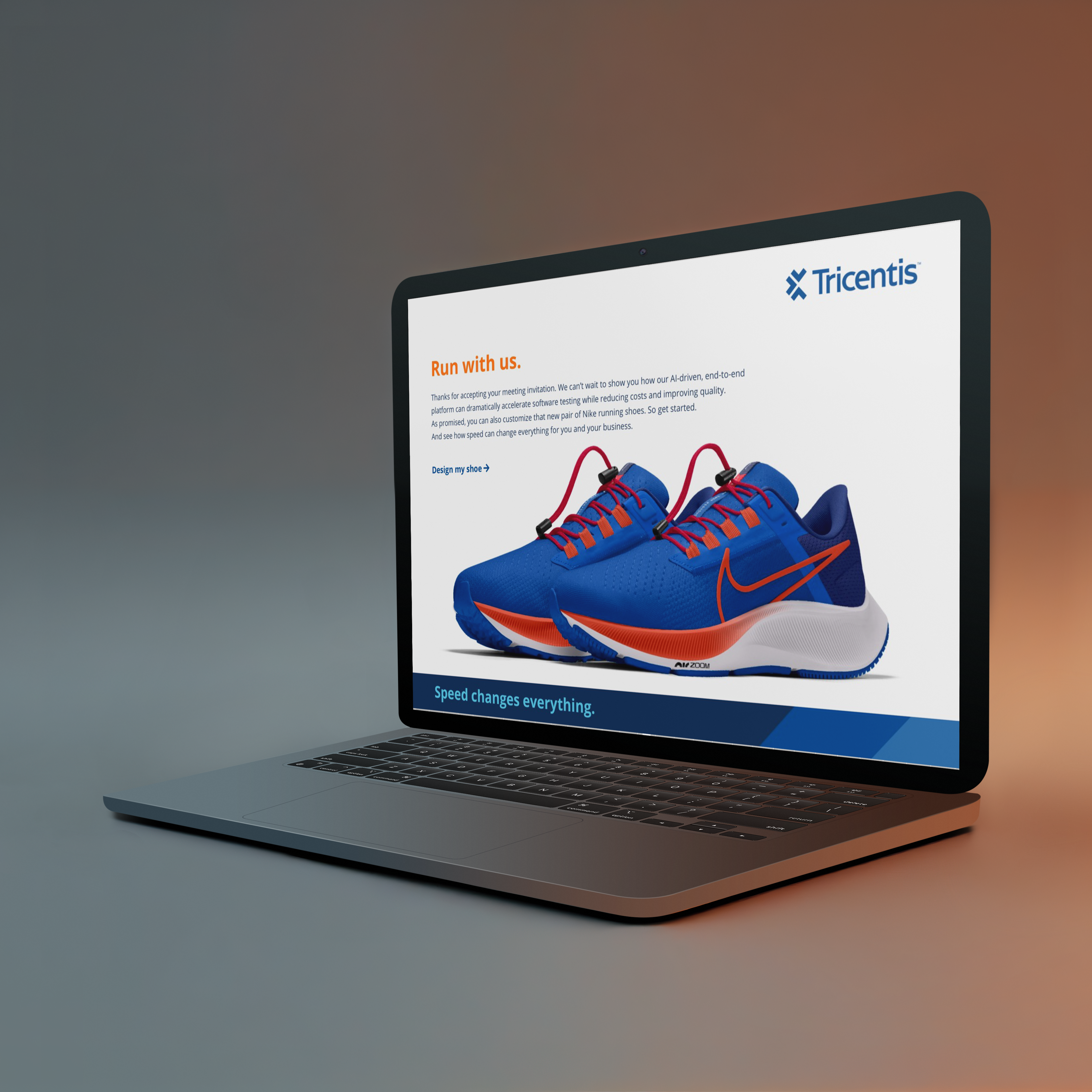 Image of custom Nike shoes on a screen